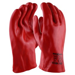 MAXISAFE - RED PVC GAUNTLET GLOVE - 27CM