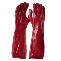 MAXISAFE - RED PVC GAUNTLET GLOVE - 45 CM