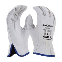 MAXISAFE - NATURAL FULL-GRAIN LEATHER RIGGER GLOVES MEDIUM