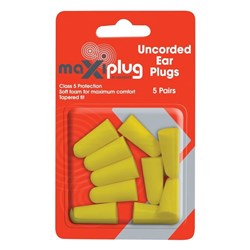 MAXISAFE - UNCORDED EARPLUGS BLISTER OF 5 PAIRS