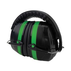 MAXISAFE- FOLDING EARMUFF 33dB WITH 25MM CLIP - GREEN