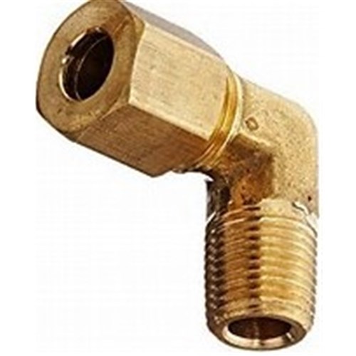 BRASS COMPRESSION FITTING x 90 Elbow - Imperial tube x BSPT male thread