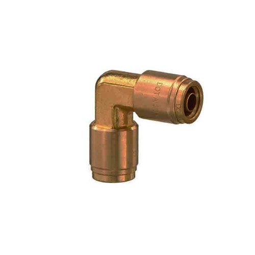 BRASS PUSH-IN TUBE UNION 90 ELBOW x DOT - Metric to SAE J844