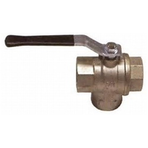 BRASS BALL VALVE - 3 WAY L PORT, BSP Female bottom entry port