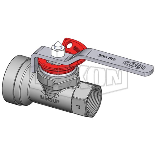 CAST IRON LOCKING BALL VALVE - BSP Female x Shouldered, NBR seals