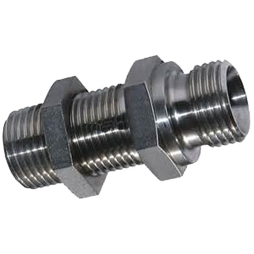 316 STAINLESS STEEL HYDRAULIC BULKHEAD UNION - BSPP Male x BSPP Male