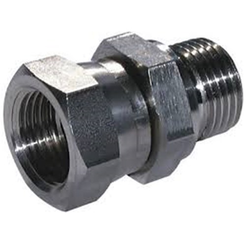 316 STAINLESS STEEL HYDRAULIC ADAPTOR - BSPP Female Swivel x BSPP Male