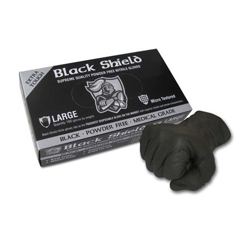 MAXISAFE- BLACK SHEILD NITRILE HEAVY DUTY GLOVES UNPOWDERED LARGE