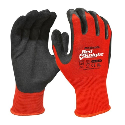 MAXISAFE- RED KNIGHT LATEX GRIPMASTER COATED GLOVES