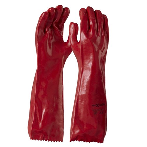 MAXISAFE - RED PVC GAUNTLET GLOVE - 45 CM