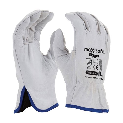 MAXISAFE - NATURAL FULL-GRAIN LEATHER RIGGER GLOVES