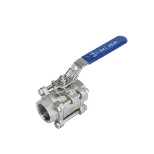 STAINLESS STEEL 316 BALL VALVE x 3 piece, Lockable handle, NPT Female, PFTE